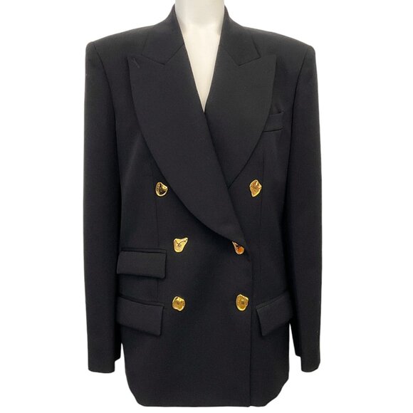Moschino Jackets & Blazers - Moschino Couture Black Wool Blazer with Abstract Gold Buttons